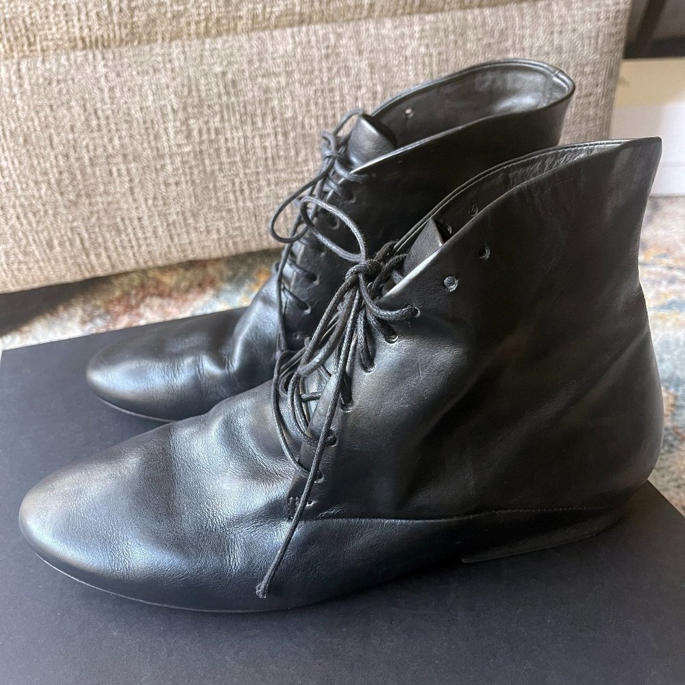 Marsèll Lace-Up Leather Booties, Black, 39